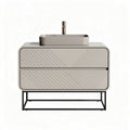 mobile lavabo in ceramica grigia con struttura in metallo 80 x 45 x 40cm