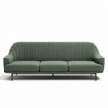 Divano in tessuto verde con struttura in metallo 200 x 85 x 75cm