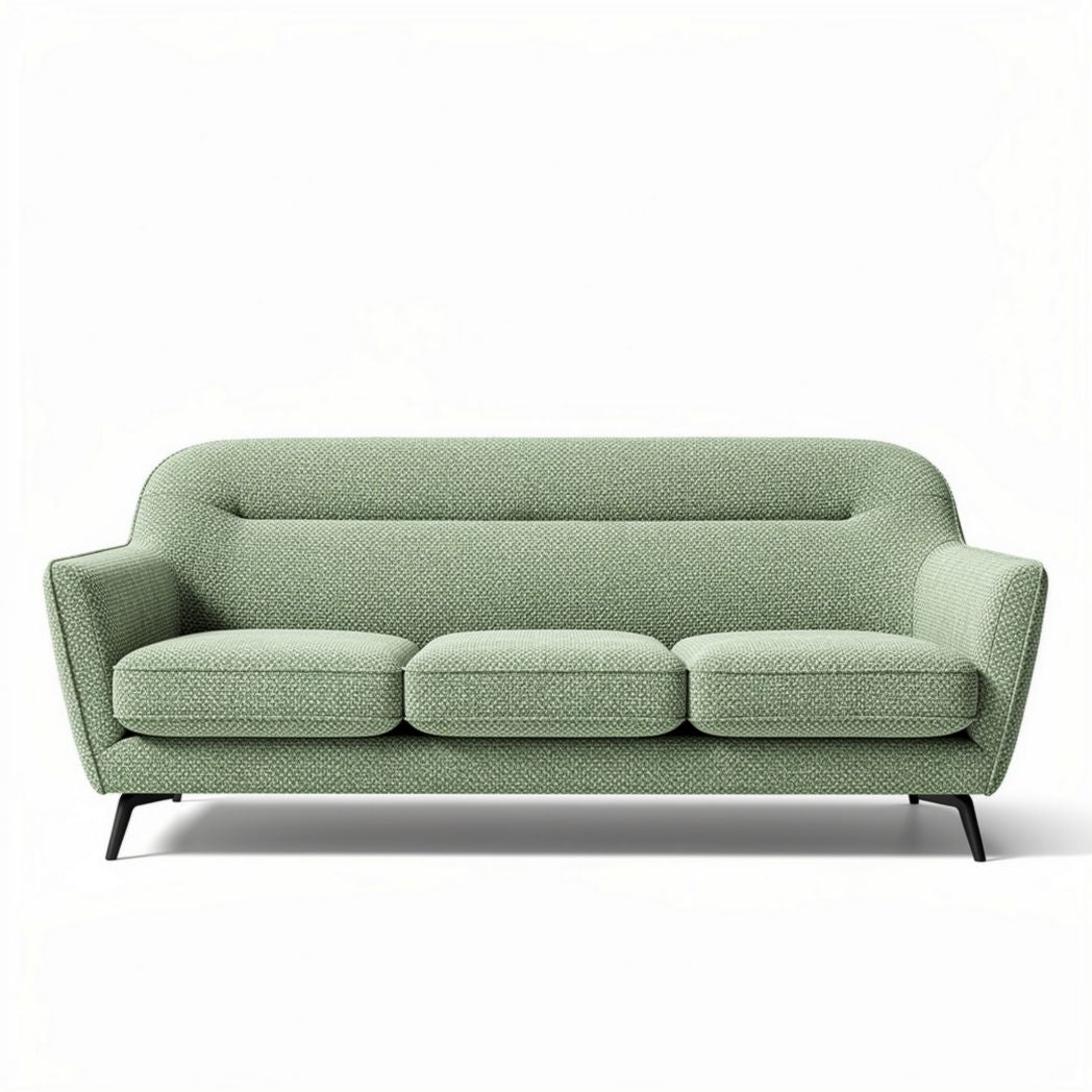 Divano moderno in tessuto verde scuro 200 x 90 x 85cm con piedi in metallo
