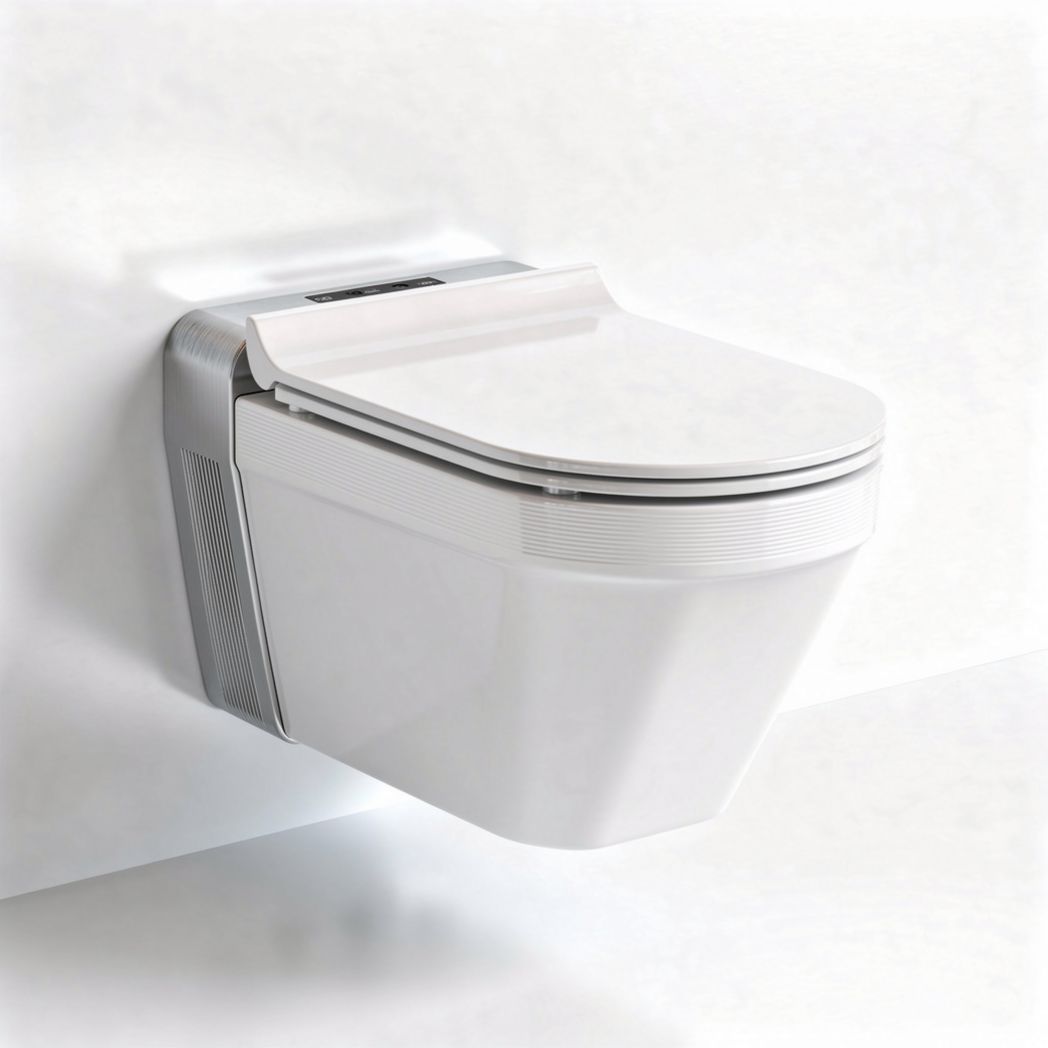 wc sospeso bianco in ceramica con miscelatore integrato 60 x 40 x 30cm