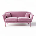 Divano in velluto rosa con cuscini inclusi dimensioni 180 x 80 x 75 cm