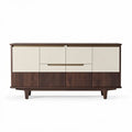 Mobiletto moderno in legno e melaminico 150 x 40 x 70cm color noce e beige
