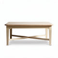 Tavolino da caffè in legno colore beige 120 x 60 x 45cm con gambe incrociate