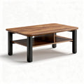 Tavolino da caffè in legno con ripiano inferiore 120 x 60 x 45cm colore noce